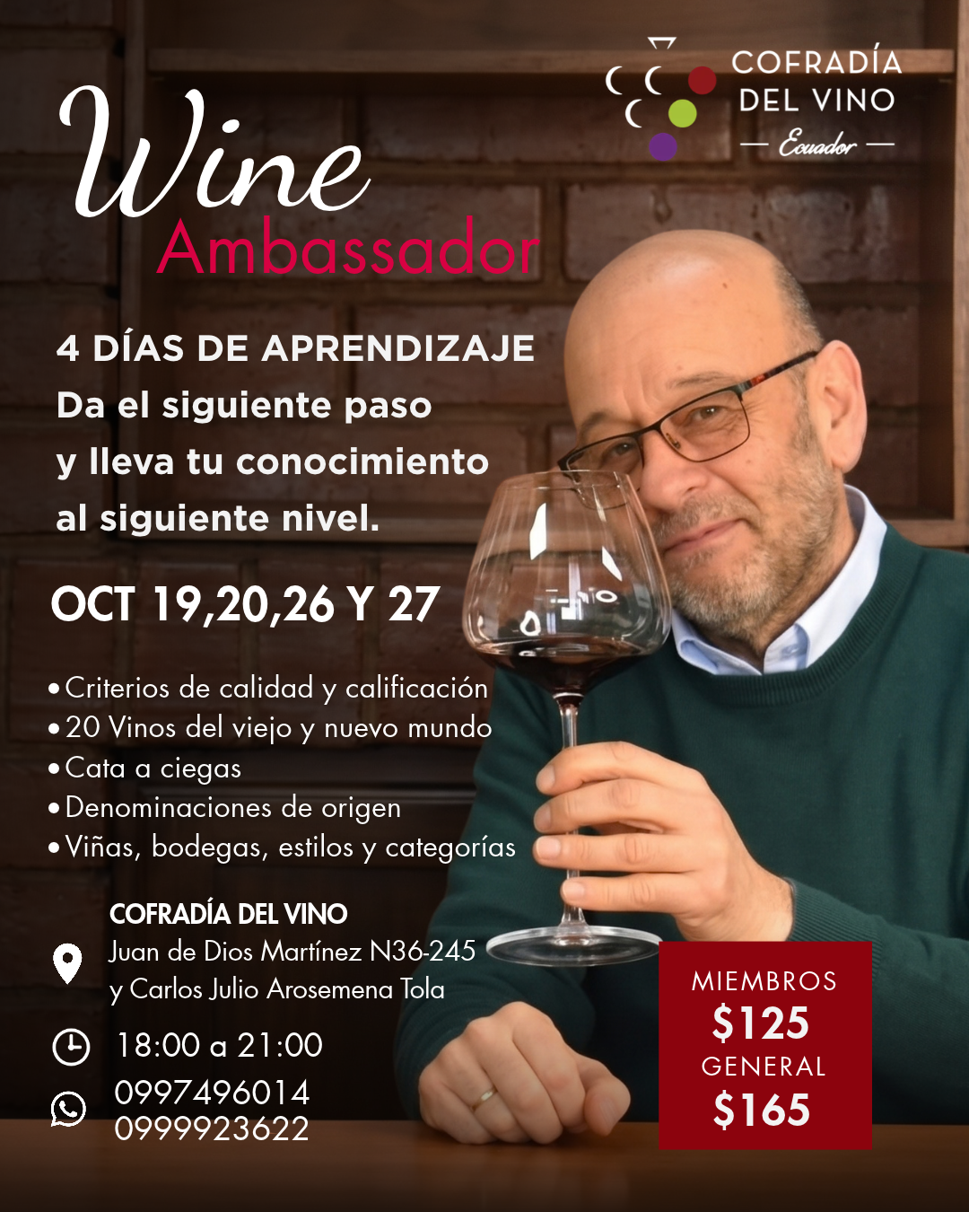 Producto Cata Lietraria La Cofradía del Vino Ecuador