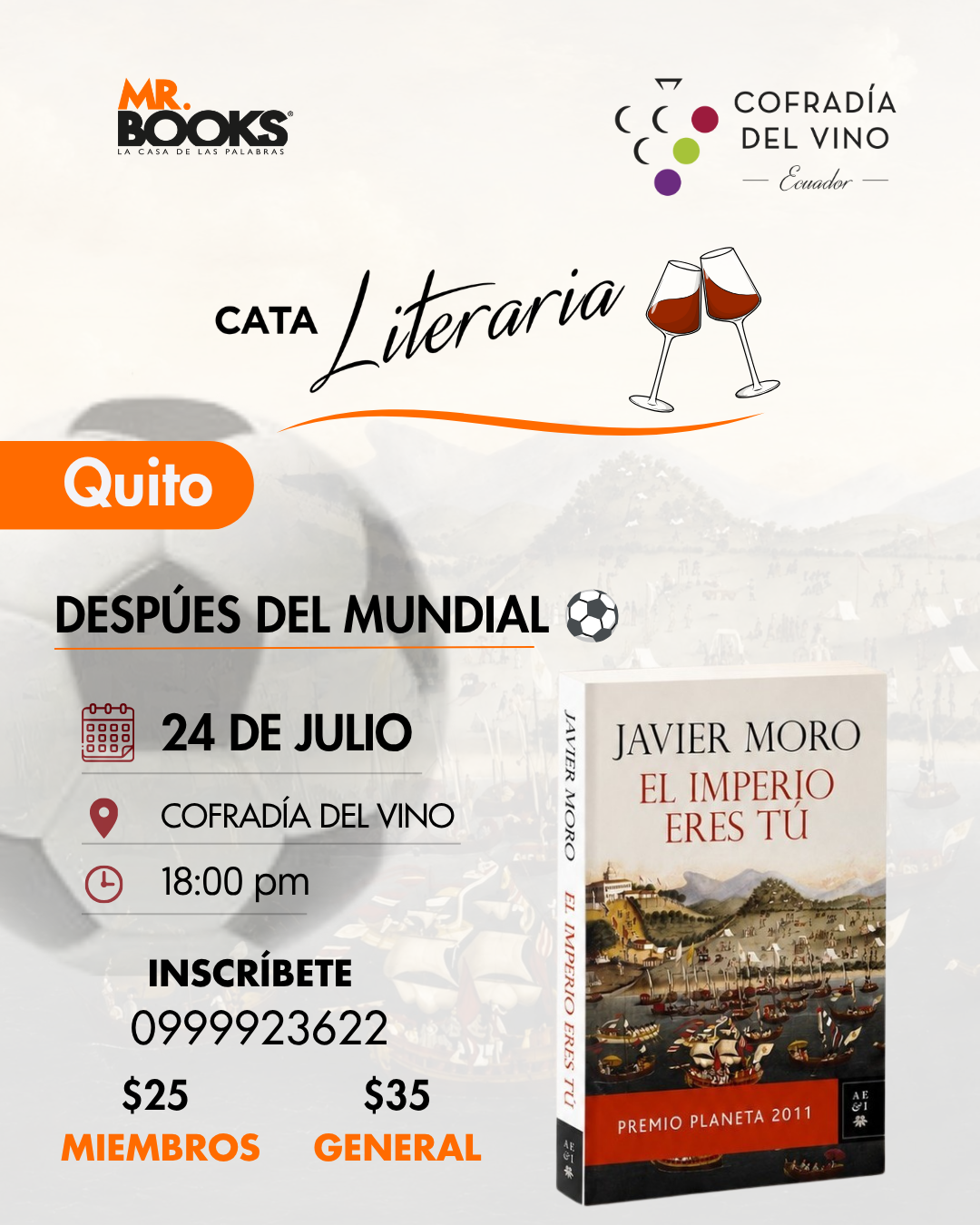 Producto Cata Lietraria La Cofradía del Vino Ecuador