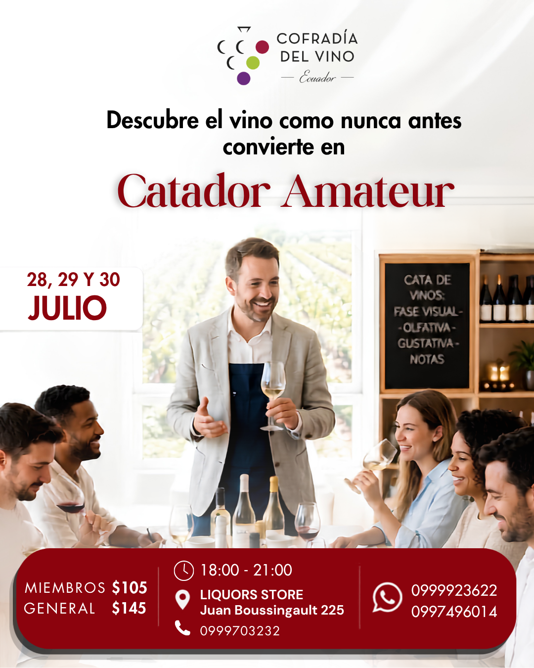 Producto Cata Lietraria La Cofradía del Vino Ecuador