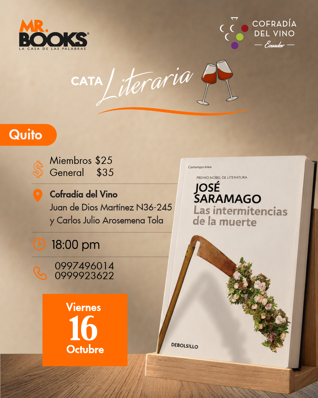 Producto Cata Lietraria La Cofradía del Vino Ecuador